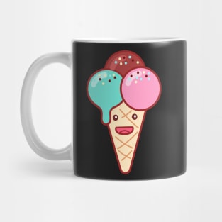 Triple Scoop Ice Cream Emoji Minimal Mug